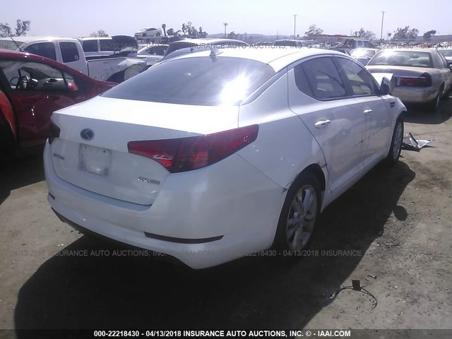 5XXGN4A74DG252339 - 2013 KIA OPTIMA EX WHITE photo 4