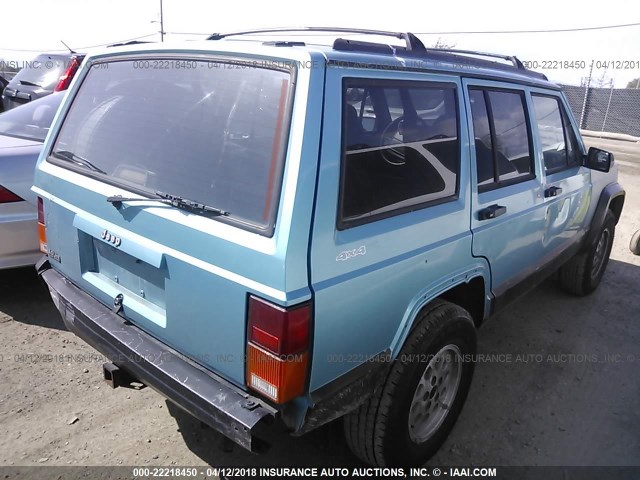 1J4FJ68S6SL653332 - 1995 JEEP CHEROKEE SPORT TURQUOISE photo 4