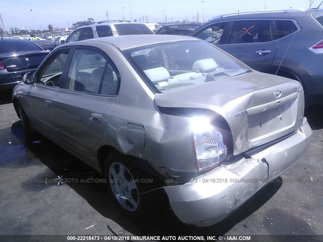 KMHDN45D93U472308 - 2003 HYUNDAI ELANTRA GLS/GT GOLD photo 3