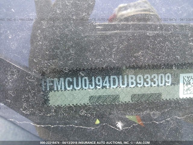 1FMCU0J94DUB93309 - 2013 FORD ESCAPE TITANIUM WHITE photo 9