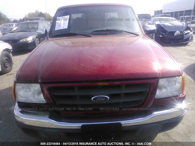 1FTYR14VX1PB25181 - 2001 FORD RANGER SUPER CAB RED photo 6