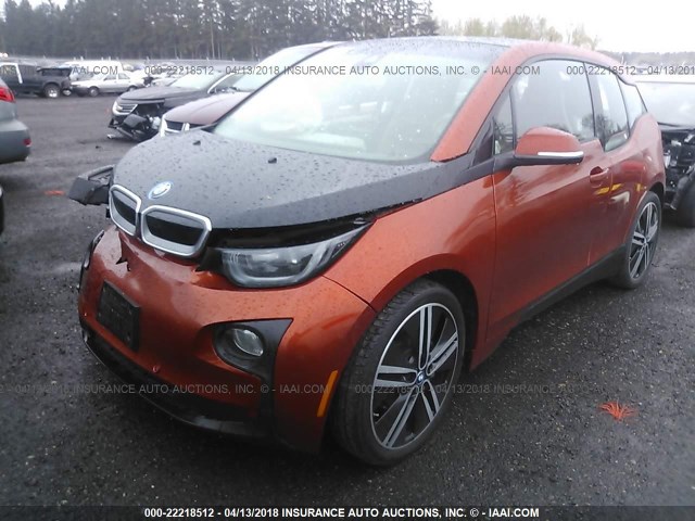 WBY1Z4C56EV273462 - 2014 BMW I3 REX ORANGE photo 2