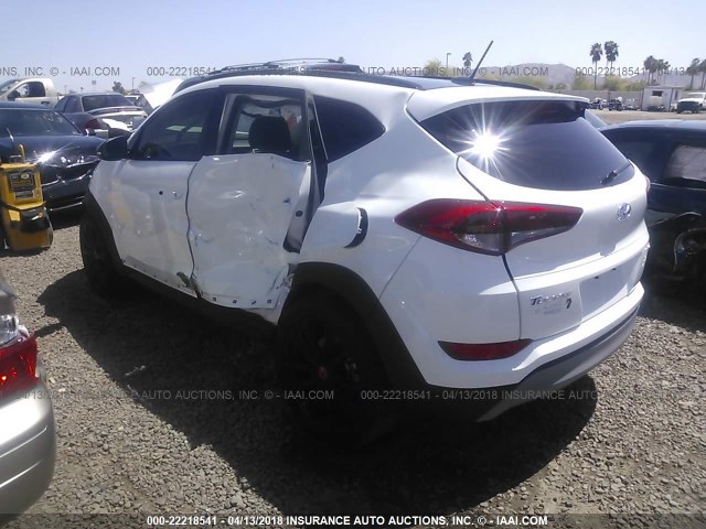 KM8J33A26HU543351 - 2017 HYUNDAI TUCSON LIMITED/SPORT AND ECO/SE WHITE photo 3