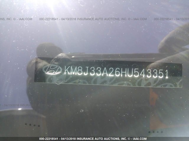 KM8J33A26HU543351 - 2017 HYUNDAI TUCSON LIMITED/SPORT AND ECO/SE WHITE photo 9