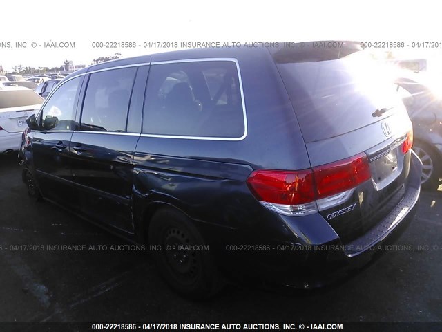 5FNRL3H28AB003737 - 2010 HONDA ODYSSEY LX BLUE photo 3