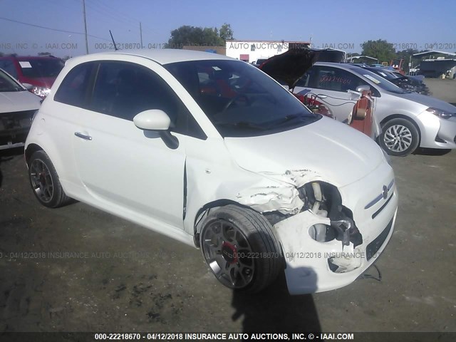 3C3CFFBRXDT640109 - 2013 FIAT 500 SPORT WHITE photo 1