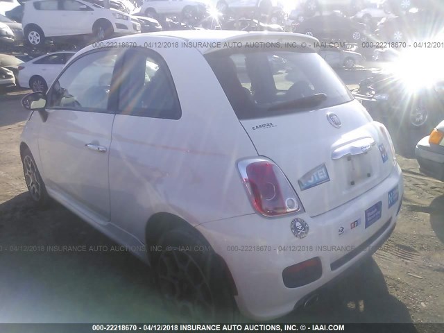 3C3CFFBRXDT640109 - 2013 FIAT 500 SPORT WHITE photo 3