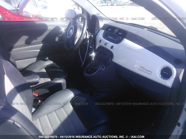 3C3CFFBRXDT640109 - 2013 FIAT 500 SPORT WHITE photo 5