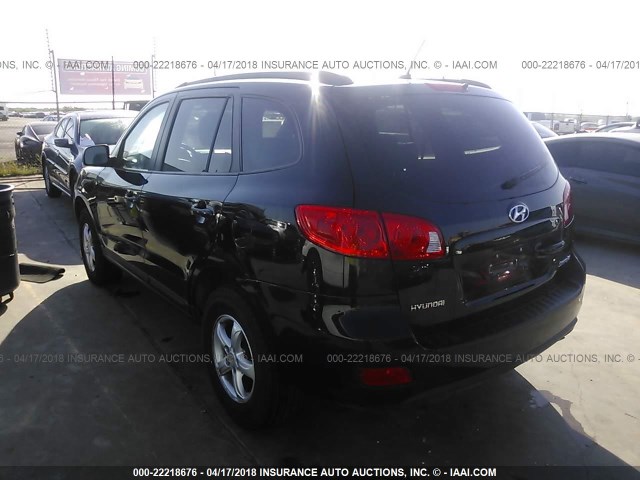 5NMSG13D89H324111 - 2009 HYUNDAI SANTA FE GLS BLACK photo 3