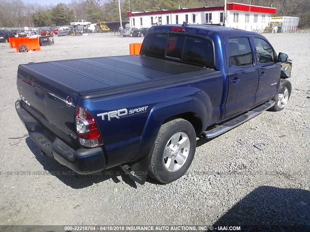 3TMMU4FN3FM078116 - 2015 TOYOTA TACOMA DOUBLE CAB LONG BED BLUE photo 4