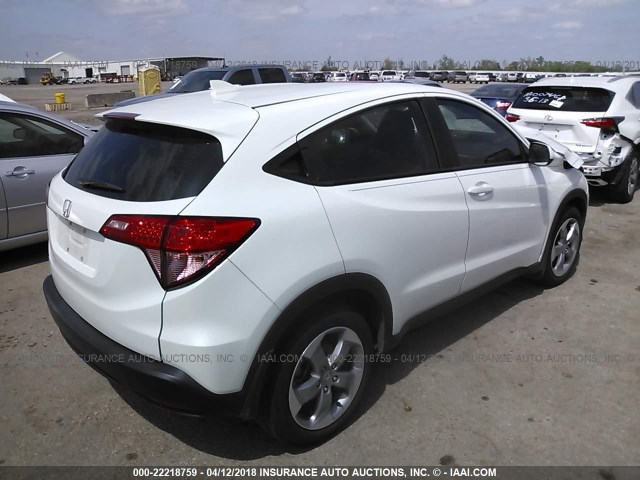 3CZRU5H37HM717067 - 2017 HONDA HR-V LX WHITE photo 4