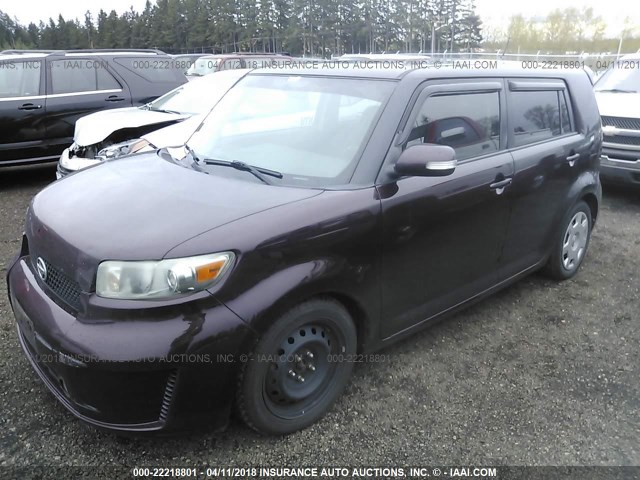 JTLKE50EX81058999 - 2008 TOYOTA SCION XB მუქწითელი ფოტო 2
