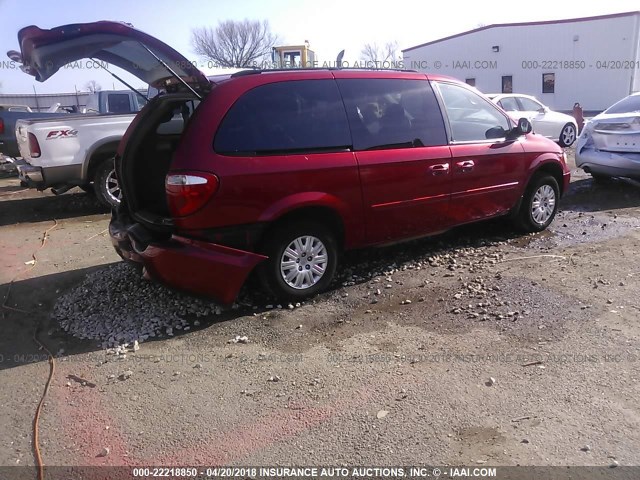 2A4GP44R37R252460 - 2007 CHRYSLER TOWN & COUNTRY LX RED photo 4