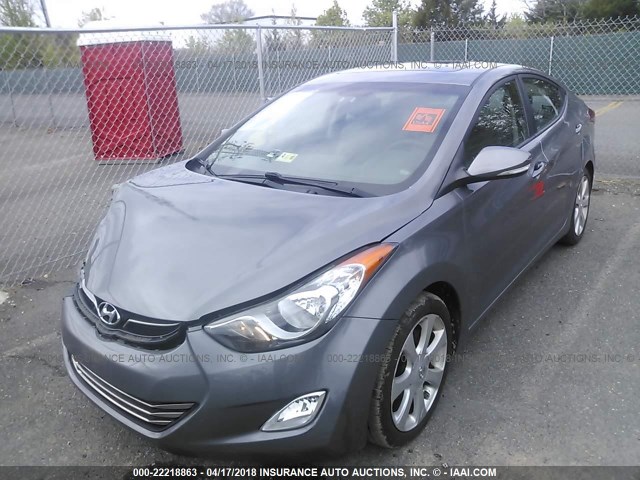 5NPDH4AE1CH106251 - 2012 HYUNDAI ELANTRA GLS/LIMITED GRAY photo 2