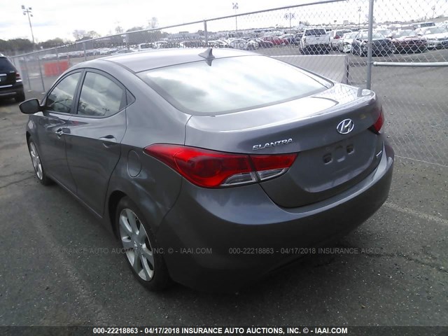 5NPDH4AE1CH106251 - 2012 HYUNDAI ELANTRA GLS/LIMITED GRAY photo 3