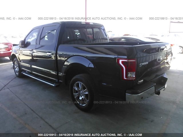 1FTEW1CPXGKF17985 - 2016 FORD F150 SUPERCREW BLACK photo 3