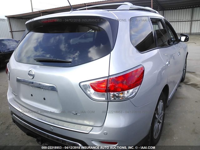 5N1AR2MN6EC693704 - 2014 NISSAN PATHFINDER S/SV/SL/PLATINUM 银色 照片 4