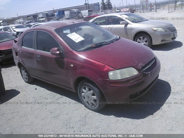 KL1TD52615B378606 - 2005 CHEVROLET AVEO LS RED photo 1