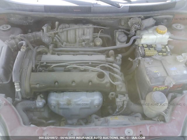 KL1TD52615B378606 - 2005 CHEVROLET AVEO LS RED photo 10