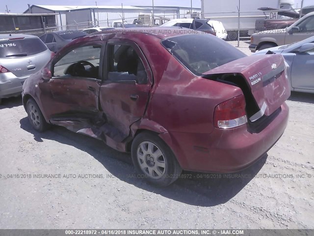 KL1TD52615B378606 - 2005 CHEVROLET AVEO LS RED photo 3