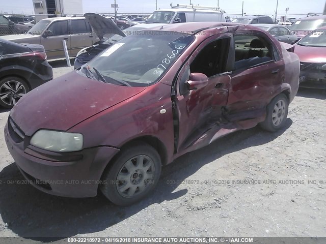 KL1TD52615B378606 - 2005 CHEVROLET AVEO LS RED photo 6