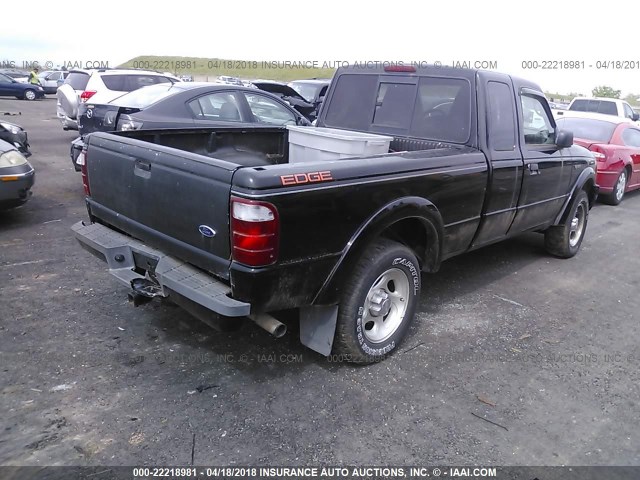 1FTYR44U54PA70393 - 2004 FORD RANGER SUPER CAB BLACK photo 4