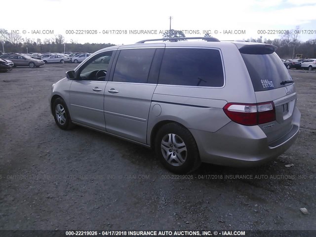 5FNRL38726B027812 - 2006 HONDA ODYSSEY EXL ვერცხლისფერი ფოტო 3