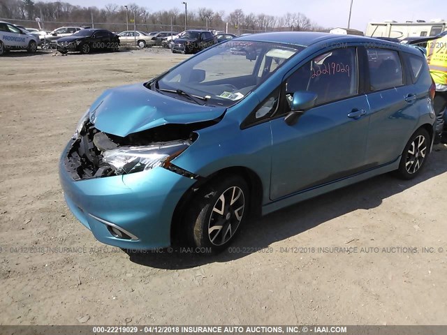 3N1CE2CP6FL364196 - 2015 NISSAN VERSA NOTE S/S PLUS/SV/SL/SR BLUE photo 2