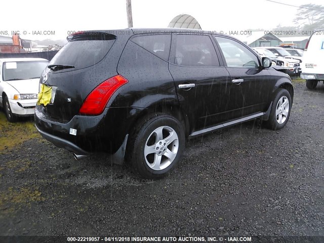 JN8AZ08T85W331782 - 2005 NISSAN MURANO SL/SE/S BLACK photo 4