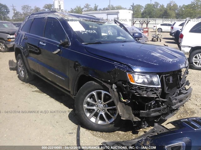 1C4RJEBG7EC529012 - 2014 JEEP GRAND CHEROKEE LIMITED BLUE photo 1