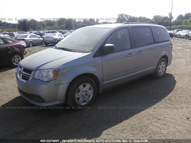 2C4RDGBGXDR579475 - 2013 DODGE GRAND CARAVAN SE SILVER photo 2