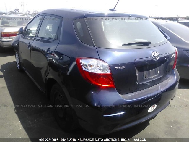 2T1KU40E69C159365 - 2009 TOYOTA COROLLA MATRIX  BLUE photo 3