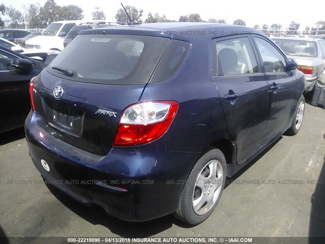 2T1KU40E69C159365 - 2009 TOYOTA COROLLA MATRIX  BLUE photo 4