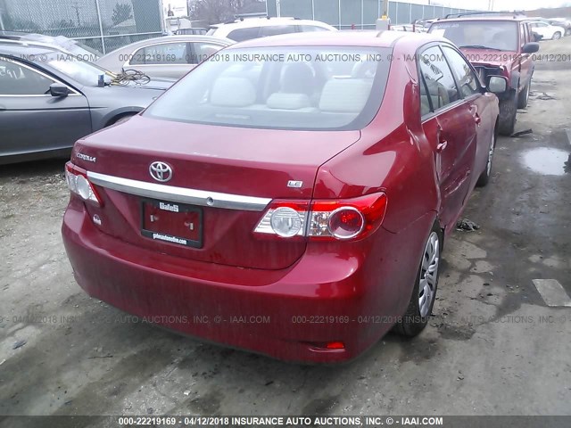 5YFBU4EE3DP164816 - 2013 TOYOTA COROLLA S/LE RED photo 4