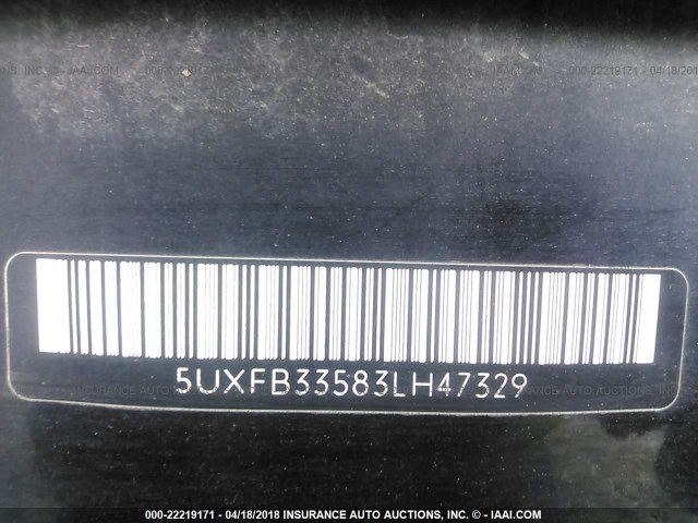 5UXFB33583LH47329 - 2003 BMW X5 4.4I BLACK photo 9