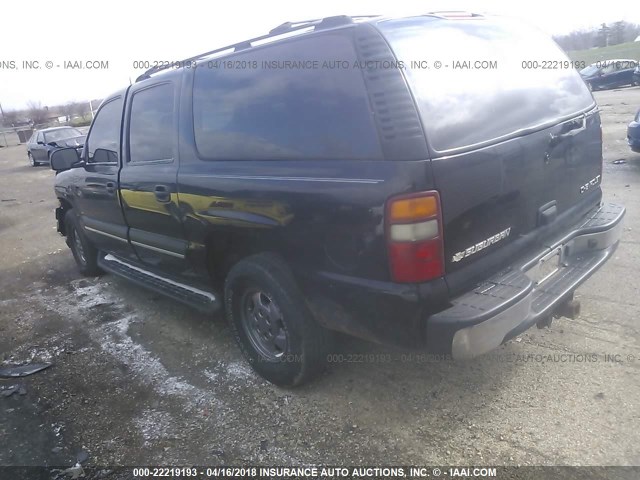 1GNFK16Z53J223141 - 2003 CHEVROLET SUBURBAN K1500 BLACK photo 3