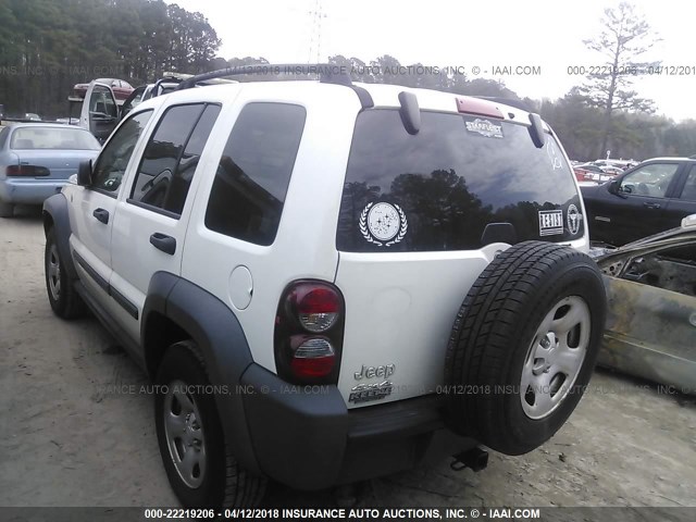 1J8GL48KX7W529796 - 2007 JEEP LIBERTY SPORT WHITE photo 3