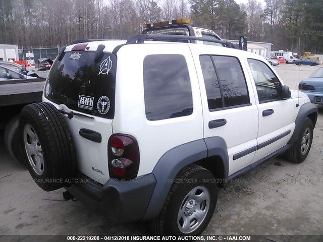 1J8GL48KX7W529796 - 2007 JEEP LIBERTY SPORT 白色 照片 4