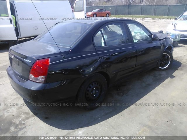 KMHDN46DX5U005786 - 2005 HYUNDAI ELANTRA GLS/GT BLACK photo 4