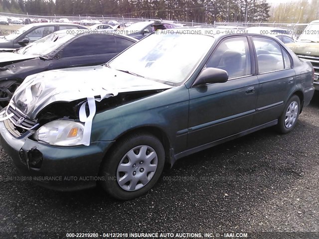 2HGEJ6610XH509678 - 1999 HONDA CIVIC SE GREEN photo 2