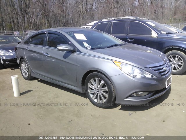 5NPEC4AB2EH870685 - 2014 HYUNDAI SONATA SE/LIMITED GRAY photo 1