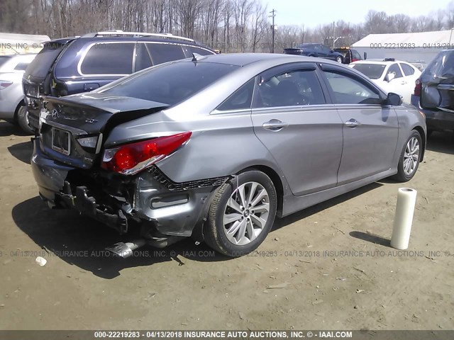 5NPEC4AB2EH870685 - 2014 HYUNDAI SONATA SE/LIMITED GRAY photo 4