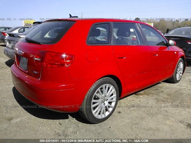 WAUNF78P66A206681 - 2006 AUDI A3 2.0 PREMIUM RED photo 4