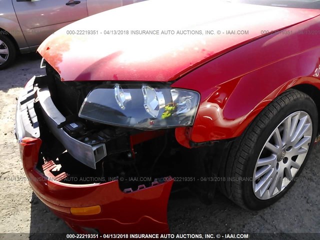 WAUNF78P66A206681 - 2006 AUDI A3 2.0 PREMIUM RED photo 6