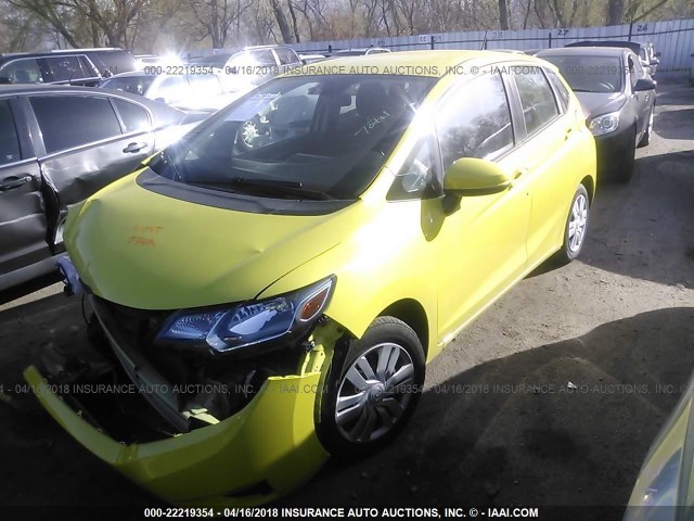 JHMGK5H54GX002341 - 2016 HONDA FIT LX YELLOW photo 2