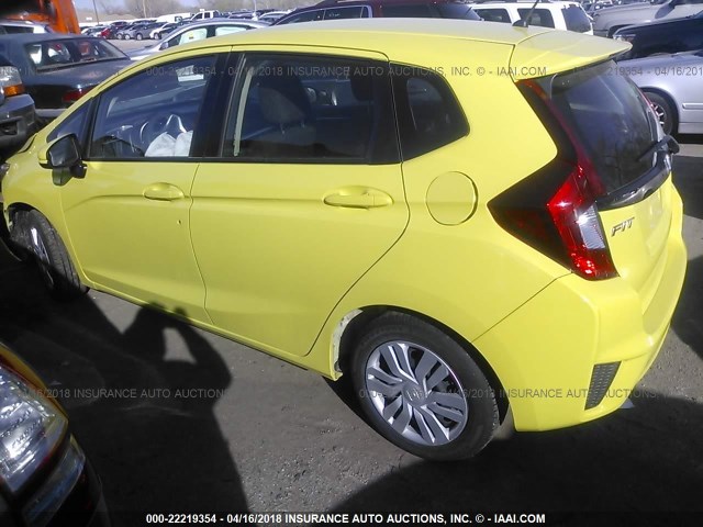 JHMGK5H54GX002341 - 2016 HONDA FIT LX YELLOW photo 3