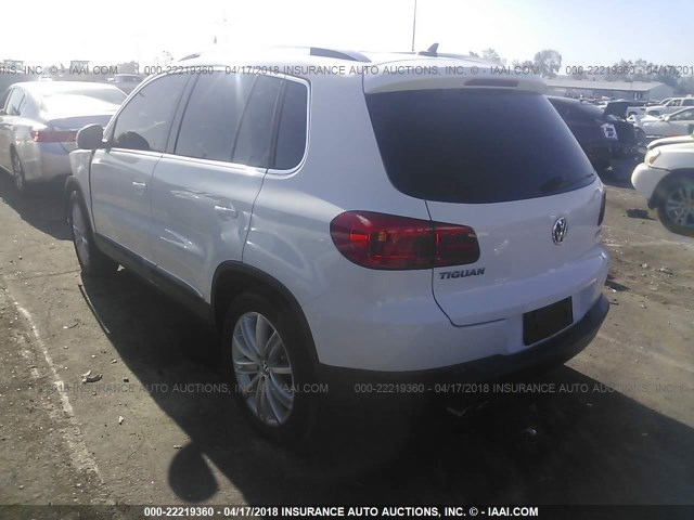 WVGAV3AX3EW551106 - 2014 VOLKSWAGEN TIGUAN S/SE/SEL/R-LINE WHITE photo 3