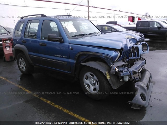 1J4FK48123W673148 - 2003 JEEP LIBERTY SPORT/FREEDOM ლურჯი ფოტო 1