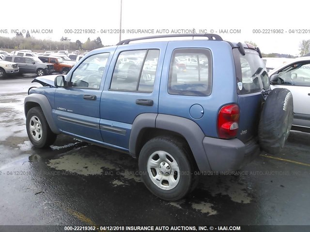1J4FK48123W673148 - 2003 JEEP LIBERTY SPORT/FREEDOM ლურჯი ფოტო 3