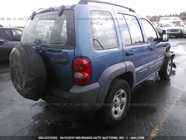 1J4FK48123W673148 - 2003 JEEP LIBERTY SPORT/FREEDOM ლურჯი ფოტო 4